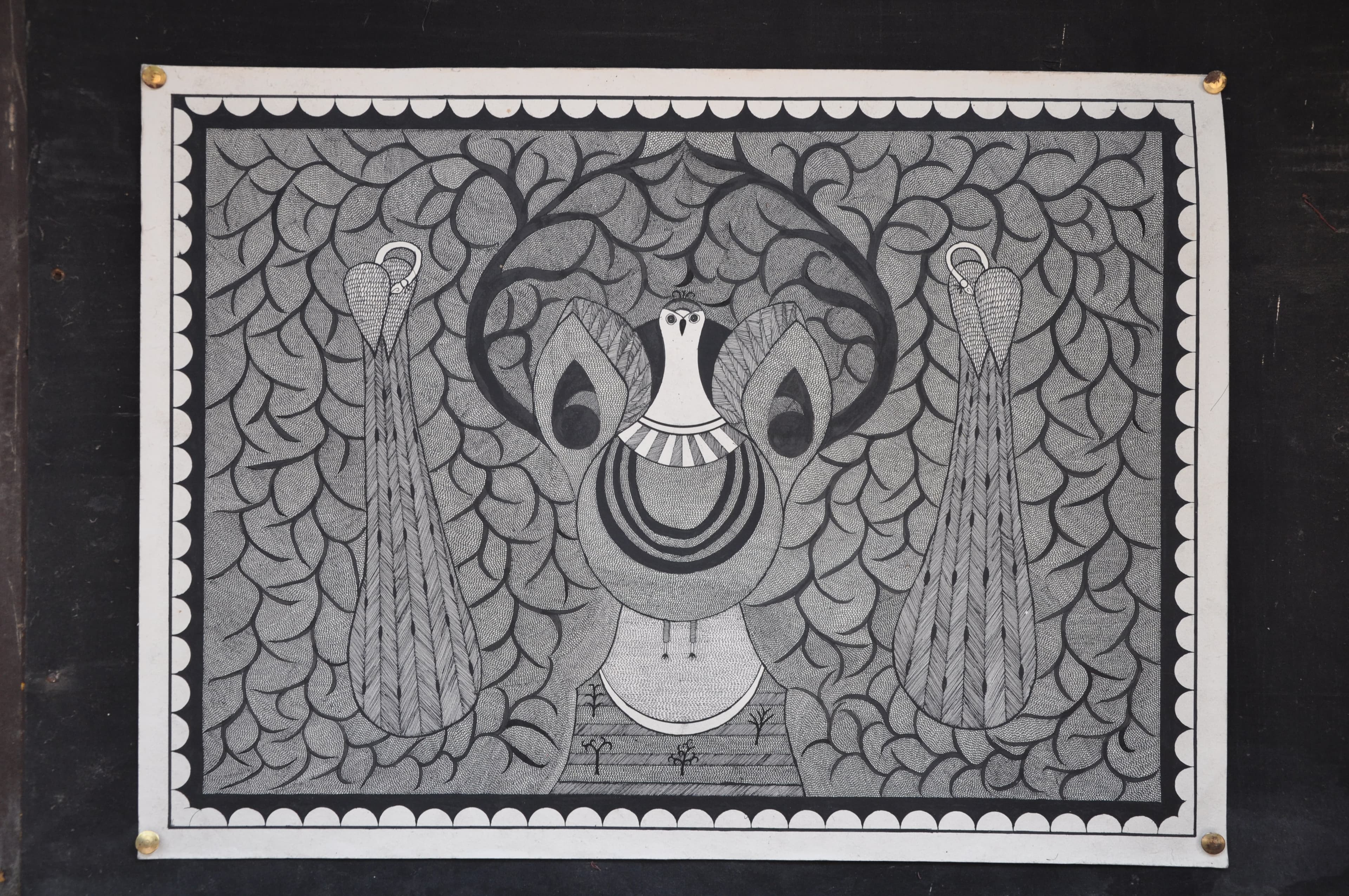 Mithila art, also called Madhubani painting, in vivid natural colour