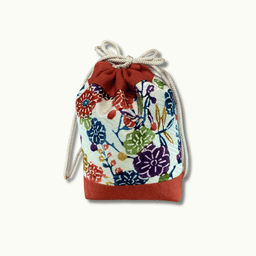Bingata drawstring pouch by Oriori — a hand-dyed Ryukyu Okinawa souvenir on Avendi